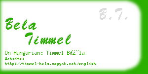 bela timmel business card